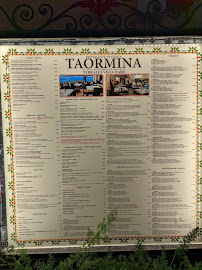 Carte du Ristorante Pizzeria Taormina à Taormina
