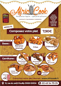 Menu / carte de Afric cook à Dijon