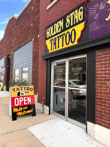 Explore railroad tattoo ideas, creative tattoo ideas in Kansas City, available at Golden Stag Tattoo and Gallery