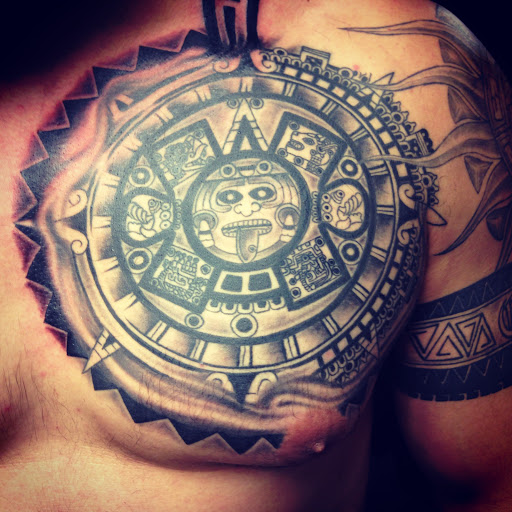 Explore side head tattoo ideas, creative tattoo ideas in Sacramento, available at Aztec Heart Tattoo