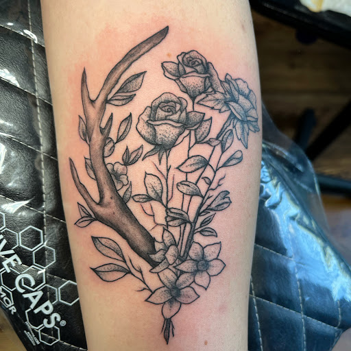 Explore back ear tattoo ideas, creative tattoo ideas in Fort Oglethorpe, available at The Helm Tattoo & Piercing