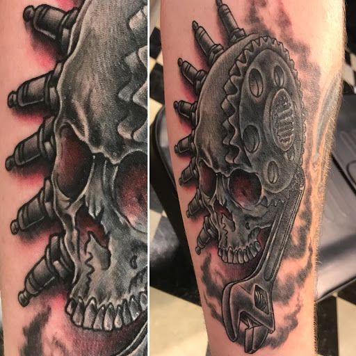 Explore left arm sleeve tattoo ideas, creative tattoo ideas in Augusta, available at Mr. Tattoo