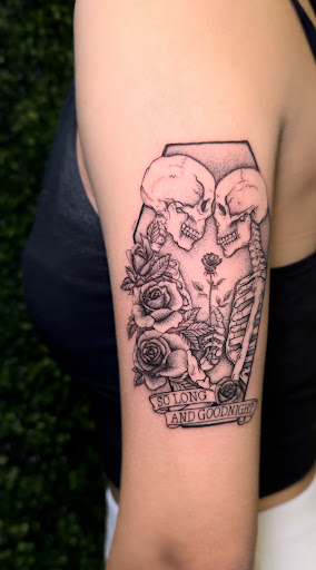 Explore dog and cat tattoo ideas, creative tattoo ideas in Oviedo, available at Fine Ink Studios Tattoos