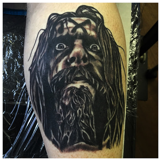 Explore men leg tattoo ideas, creative tattoo ideas in Princeton, available at The Asylum Tattoos & Fine Art