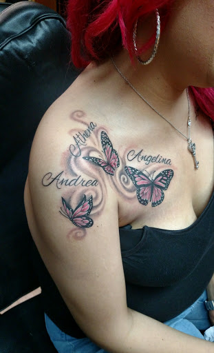 Explore stitch tattoos ideas, creative tattoo ideas in Hollister, available at FAULTLINE TATTOO