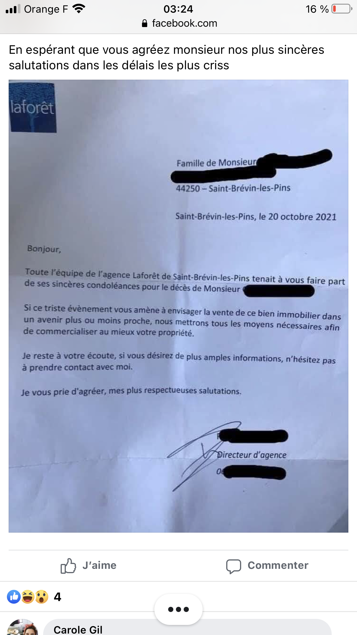 Photo n° 1 de l'avis de dischamps.r fait le 28/10/2021 à 01:47