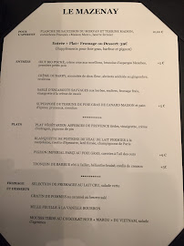 Le MaZenay à Paris menu