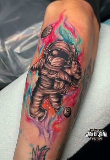 Explore native american sleeve tattoo ideas, creative tattoo ideas in San Antonio, available at Twisted Tattoo