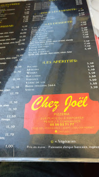 Pizzeria Chez Joël à Lège-Cap-Ferret (la carte)