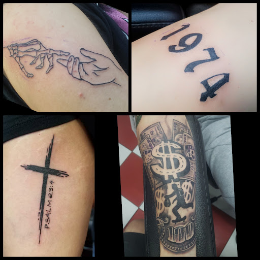 Explore ladies tattoo sleeve ideas, creative tattoo ideas in Vinton, available at Cherry Bomb Tattoo and piercing