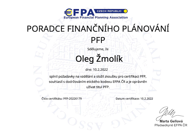Oleg Žmolík: Profesionální finanční poradenství - Finanční poradce