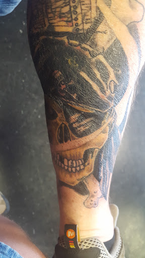 Explore blue tattoo ideas, creative tattoo ideas in Hilliard, available at 22 Caliber Tattoo Mega Studio