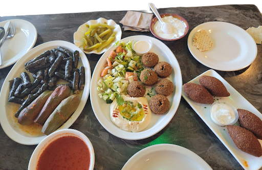 1. Falafel & hummus plate
2. Kibbeh
3. Dawali & kusa