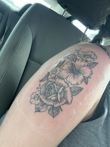 Explore pretty flower tattoo ideas, creative tattoo ideas in Easley, available at 123 East Coast Ink