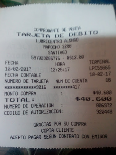 Horarios de Lubricentro Alonso