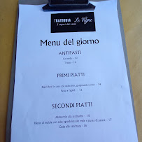 Carte du Trattoria Le vigne à Rome