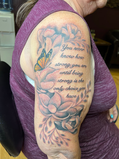 Explore half of sleeve tattoo ideas, creative tattoo ideas in Lewisburg, available at Acacia Tattoo Co.