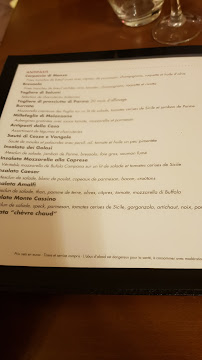 Carte du Pizzeria Monte Cassino à Fontenay-aux-Roses