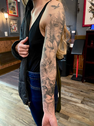 Explore arm tattoo placement ideas, creative tattoo ideas in Tacoma, available at Habitat Tattoo