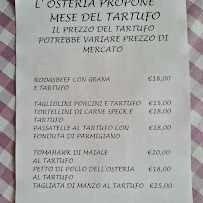 Menu du Osteria 4 Passi Sul Po à Caposotto