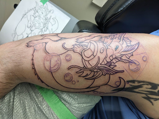 Explore bowser tattoo ideas, creative tattoo ideas in Buffalo, available at Neon Crab Tattoos & Piercing