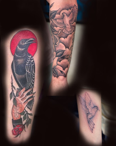 Explore knuckle tattoo ideas, creative tattoo ideas in Bainbridge, available at Bainbridge Tattoo Company