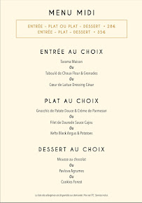 Menu / carte de Restaurant FOREST à Paris