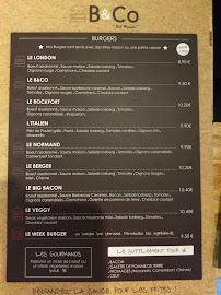 Restaurant de hamburgers B&Co à La ville-du-Bois - menu / carte