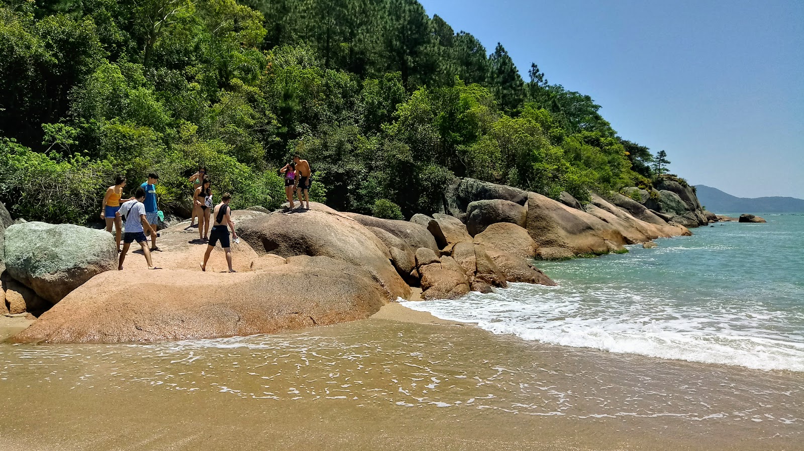 Foto af Praia de Calheiros bakket op af klipperne