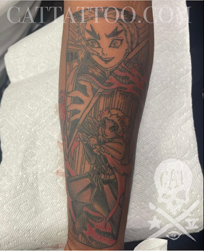 Explore bass fishing tattoo ideas, creative tattoo ideas in Addison, available at Cat Tattoo