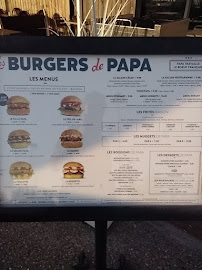 Menu / carte de Les Burgers de Papa à Thoiry
