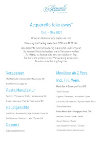 Menu du Acquarello à Munich