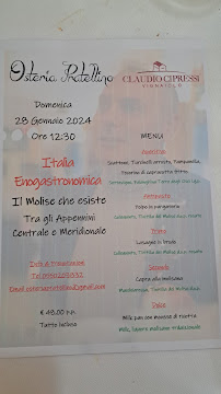 Osteria Pratellino à Florence menu