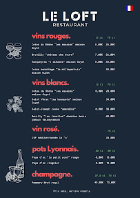 Restaurant LE LOFT - Restaurant Lyon Villeurbanne à Villeurbanne (le menu)