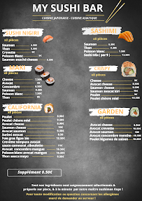 Carte du My sushi bar à Ghisonaccia