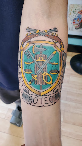 Explore drummer tattoos ideas, creative tattoo ideas in Delaware, available at Rose & Web Tattoo