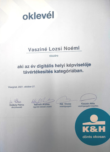 Hozzászólások és értékelések az K&H Biztosító Zrt. Tatabánya Helyi képviselet, Vasziné Lozsi Noémi-ról