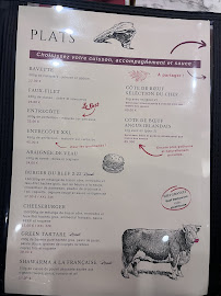 Le Beef Paradis Steakhouse restaurant de viande maturée et d'exception à Paris menu