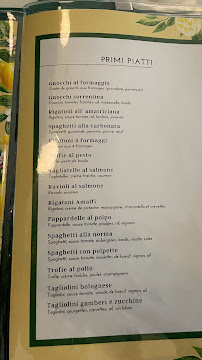 Menu / carte de Le Grand Amalfi à Paris
