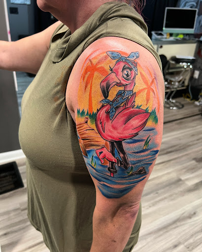 Explore knee tattoo ideas, creative tattoo ideas in Conowingo, available at In Bloom Tattoo