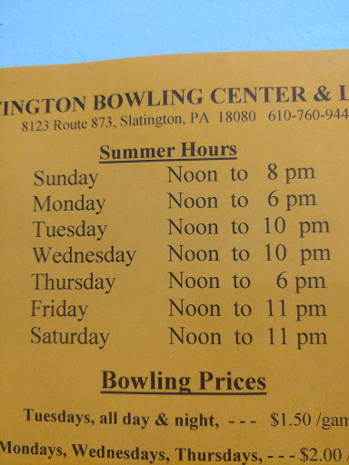 Bowling Alley «Slatington Bowling Center», reviews and photos, 8123 PA-873, Slatington, PA 18080, USA