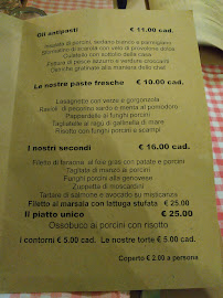 Restaurant italien Osteria Sancio Pancia à Milan (la carte)