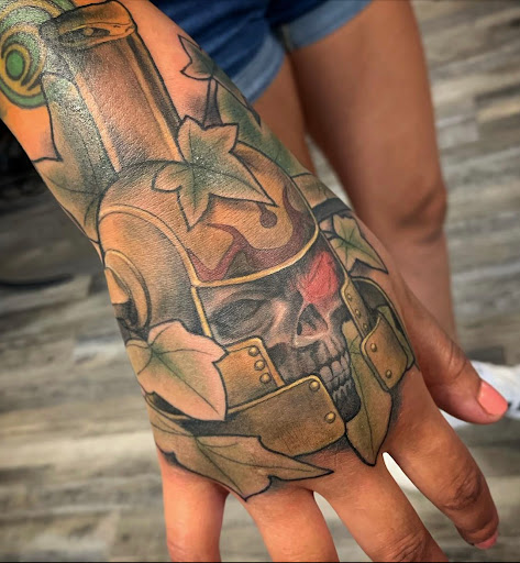 Explore good full sleeve tattoo ideas, creative tattoo ideas in Transfer, available at Studio Antherium Tattoo