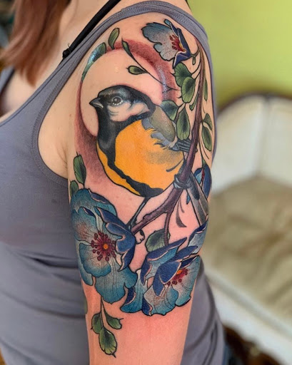 Explore women arm tattoo ideas, creative tattoo ideas in San Francisco, available at RED KESTREL TATTOO