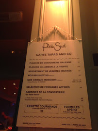 Restaurant Plein Sud à Lyon (le menu)