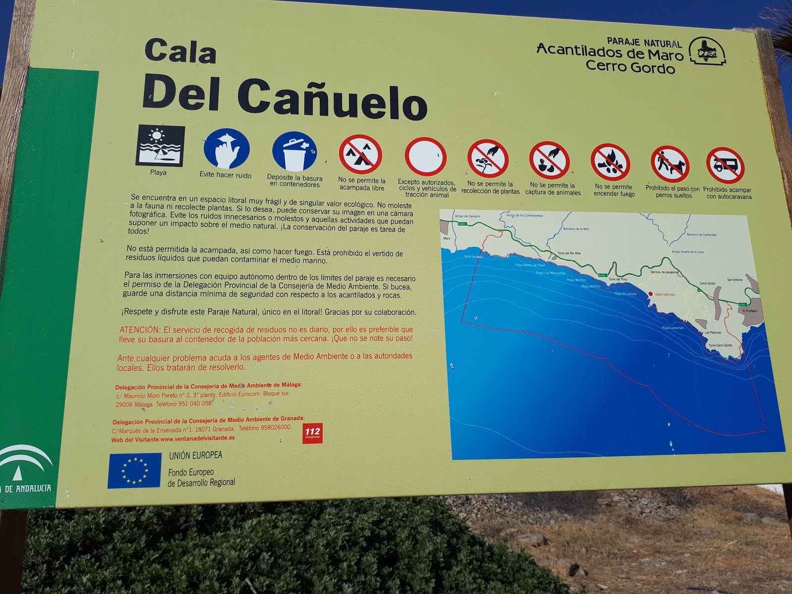 Foto af La Caleta beach med høj niveau af renlighed