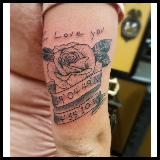 Explore giraffe tattoo ideas, creative tattoo ideas in Lees Summit, available at Bleeding Heart Tattoo