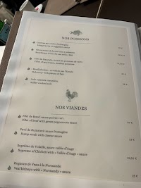 Restaurant L'escale à Honfleur menu