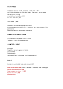 Alè Bistrot à Cascina San Pedrino carte