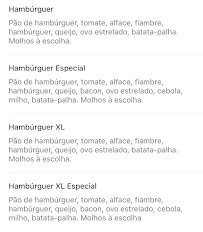 Menu du Roulotte-Bar “A Margarida” à Liceia